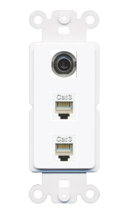 3.5mm 2 PHONE Wall Plate [White]