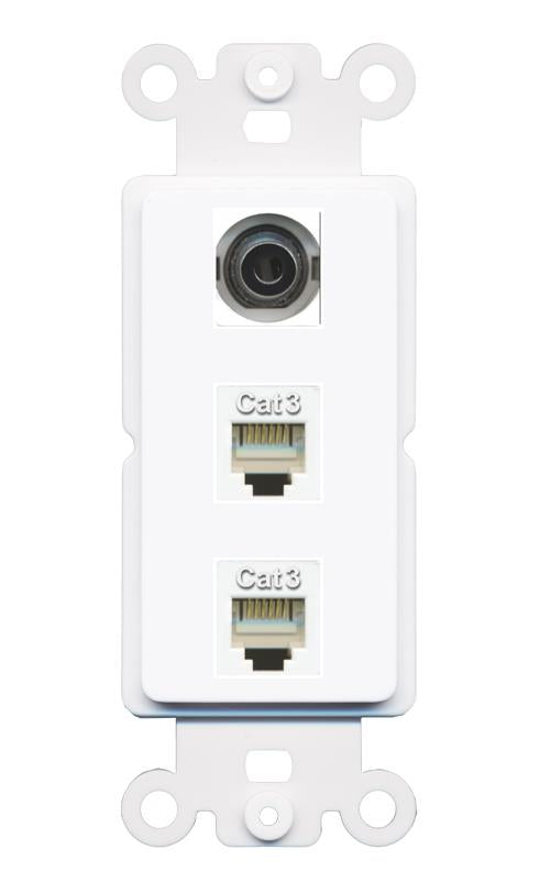 3.5mm 2 PHONE Wall Plate [White]