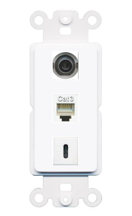3.5mm PHONE USBC Wall Plate [White]