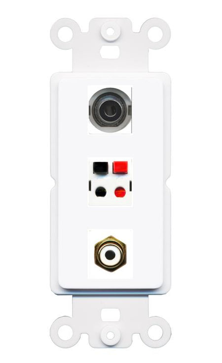 3.5mm RCA-WHITE SPEAKER Wall Plate [White]