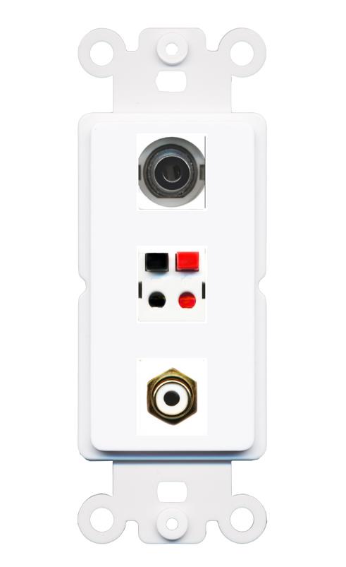 3.5mm RCA-WHITE SPEAKER Wall Plate [White]