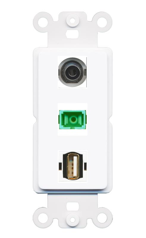 3.5mm SC-APC-SX USB2 Wall Plate [White]
