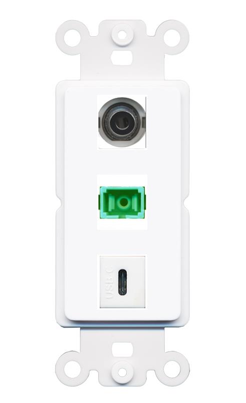 3.5mm SC-APC-SX USBC Wall Plate [White]
