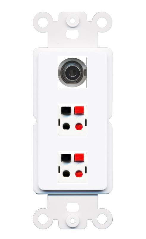 3.5mm 2 SPEAKER Wall Plate [White]