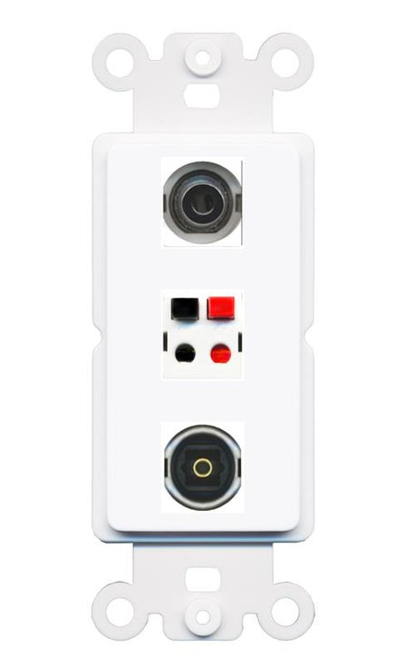 3.5mm SPEAKER TOSLINK Wall Plate [White]