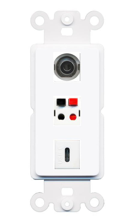 3.5mm SPEAKER USBC Wall Plate [White]