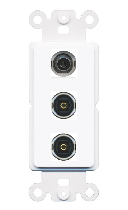 3.5mm 2 TOSLINK Wall Plate [White]
