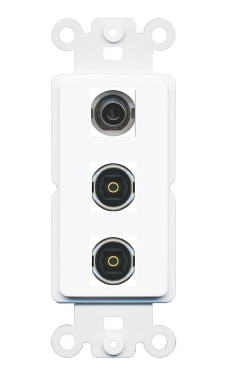 3.5mm 2 TOSLINK Wall Plate [White]