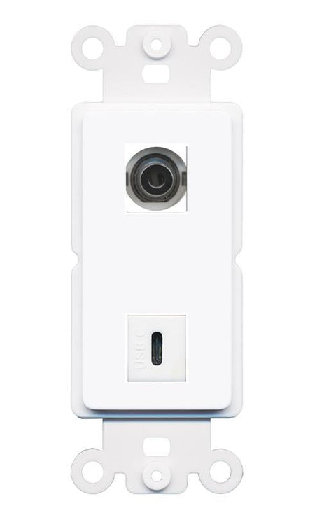 3.5mm USBC Rocker Insert Module Wall Plate [White]