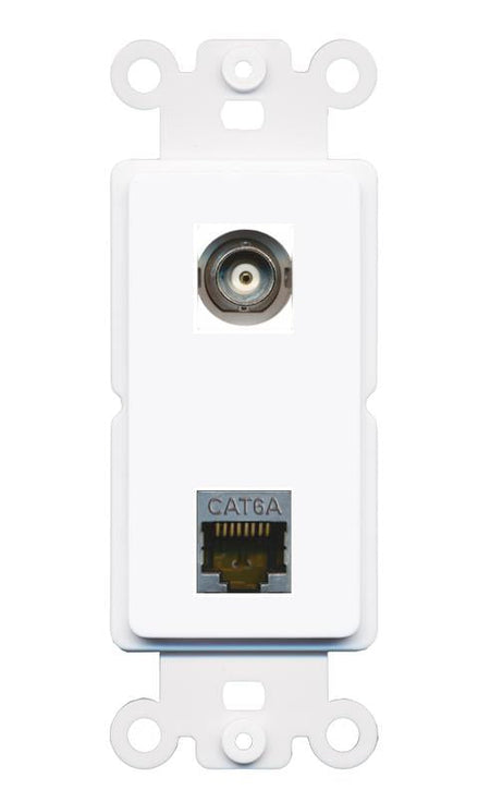 BNC CAT6A Rocker Insert Module Wall Plate [White]