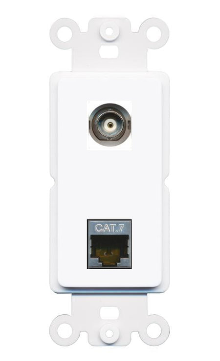 BNC CAT7 Rocker Insert Module Wall Plate [White]
