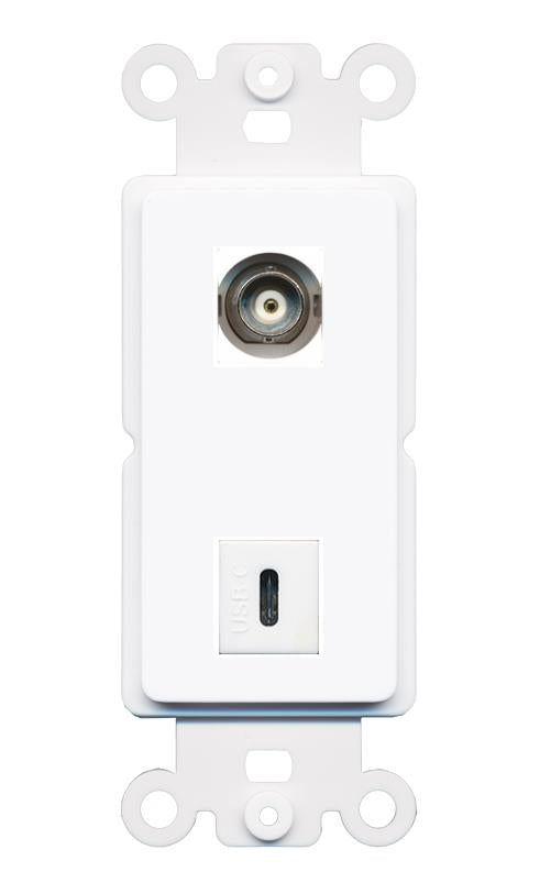 BNC USBC Rocker Insert Module Wall Plate [White]