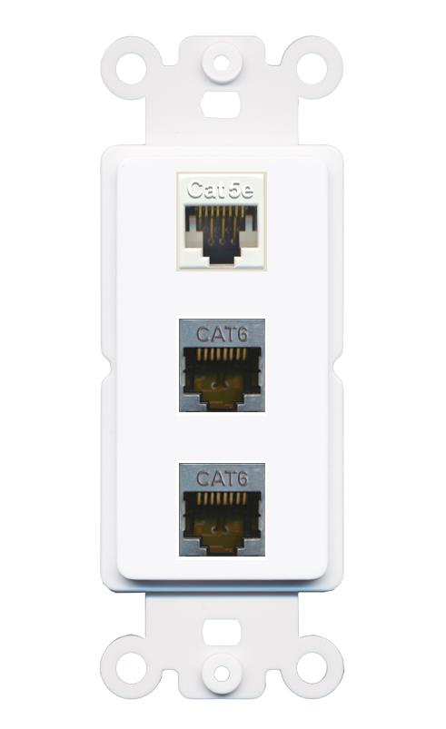 CAT5E 2 CAT6-SHIELDED Wall Plate [White]