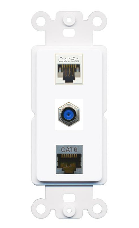 CAT5E CAT6-SHIELDED F81 Wall Plate [White]