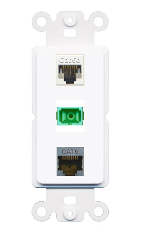 CAT5E CAT6-SHIELDED SC-APC-SX Wall Plate [White]