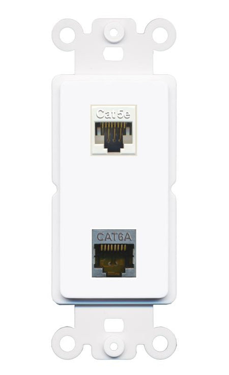 CAT5E CAT6A Rocker Insert Module Wall Plate [White]
