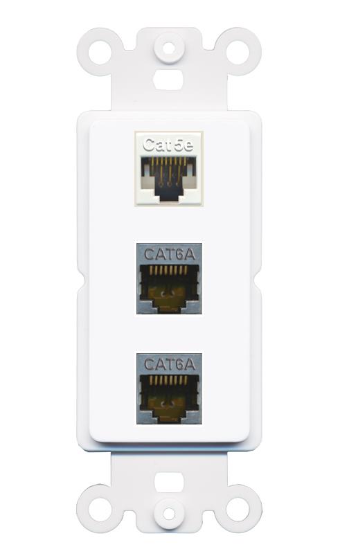 CAT5E 2 CAT6A Wall Plate [White]