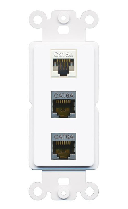 CAT5E 2 CAT6A Wall Plate [White]