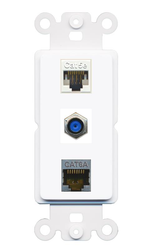 CAT5E CAT6A F81 Wall Plate [White]