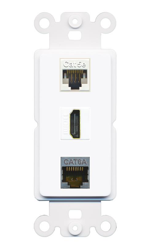 CAT5E CAT6A HDMI Wall Plate [White]