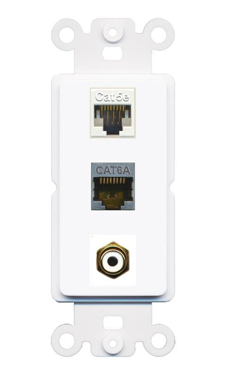 CAT5E CAT6A RCA-WHITE Wall Plate [White]