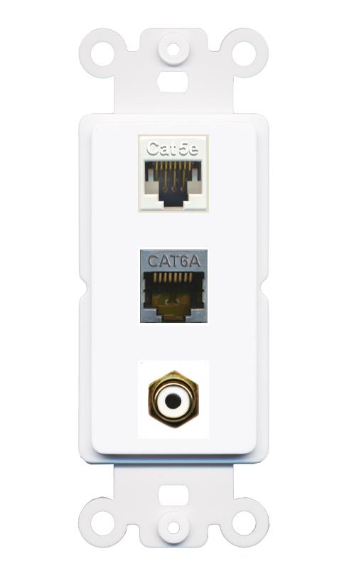 CAT5E CAT6A RCA-WHITE Wall Plate [White]