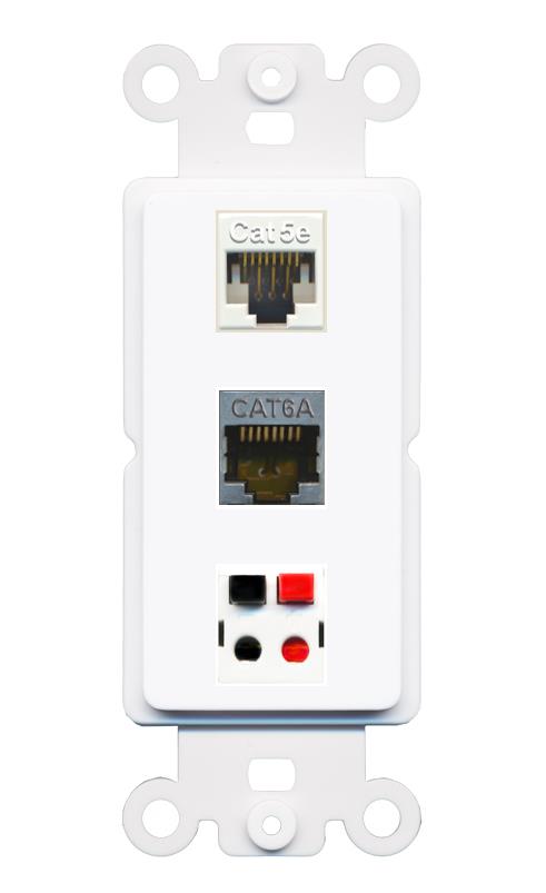 CAT5E CAT6A SPEAKER Wall Plate [White]