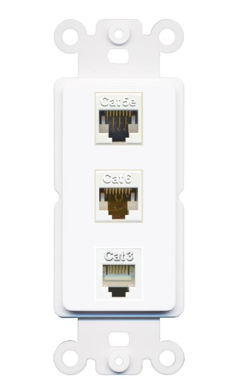 CAT5E CAT6 PHONE Wall Plate [White]