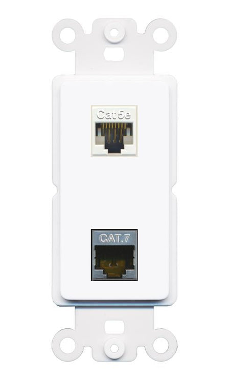 CAT5E CAT7 Rocker Insert Module Wall Plate [White]