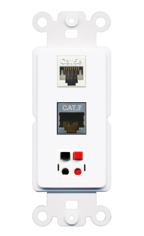 CAT5E CAT7 SPEAKER Wall Plate [White]