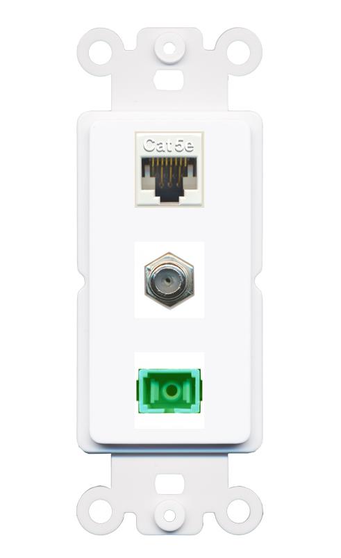 CAT5E COAX SC-APC-SX Wall Plate [White]