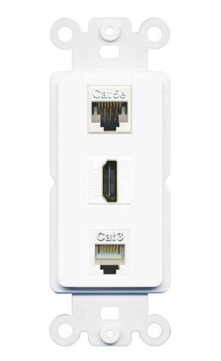 CAT5E HDMI PHONE Wall Plate [White]
