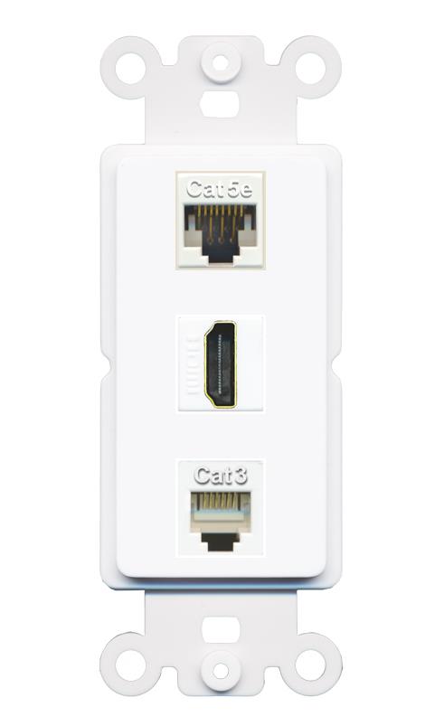 CAT5E HDMI PHONE Wall Plate [White]