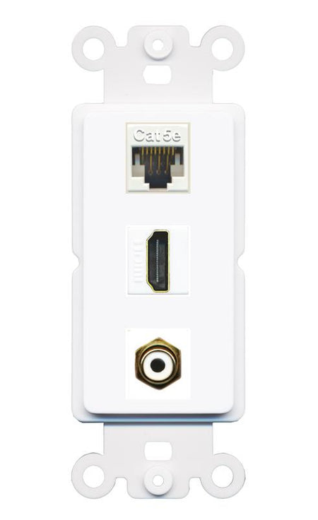 CAT5E HDMI RCA-WHITE Wall Plate [White]