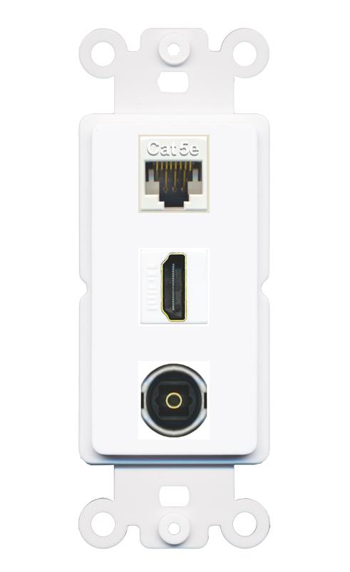 CAT5E HDMI TOSLINK Wall Plate [White]