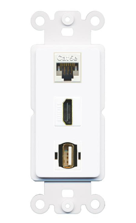 CAT5E HDMI USB2 Wall Plate [White]