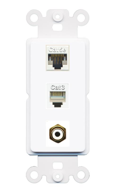 CAT5E PHONE RCA-WHITE Wall Plate [White]