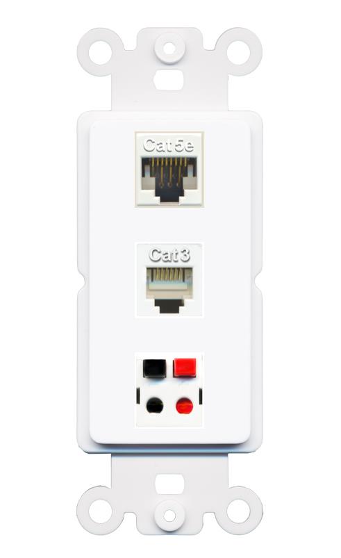 CAT5E PHONE SPEAKER Wall Plate [White]