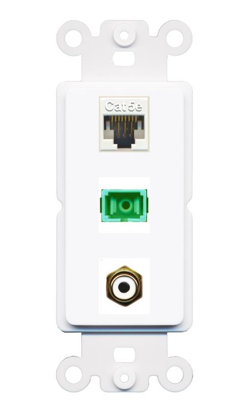CAT5E RCA-WHITE SC-APC-SX Wall Plate [White]