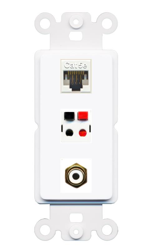 CAT5E RCA-WHITE SPEAKER Wall Plate [White]
