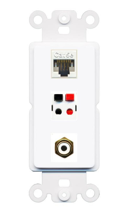 CAT5E RCA-WHITE SPEAKER Wall Plate [White]