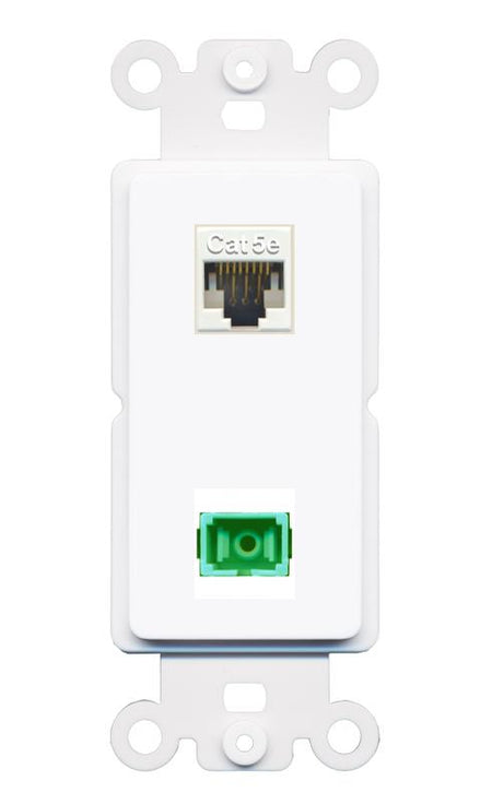 CAT5E SC-APC-SX Rocker Insert Module Wall Plate [White]