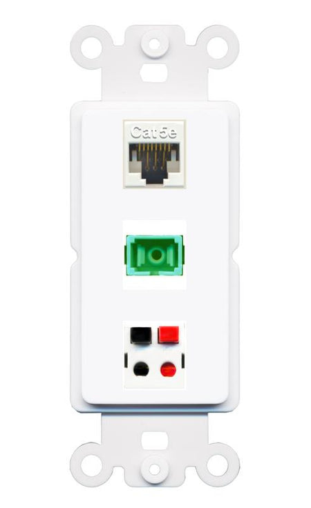 CAT5E SC-APC-SX SPEAKER Wall Plate [White]