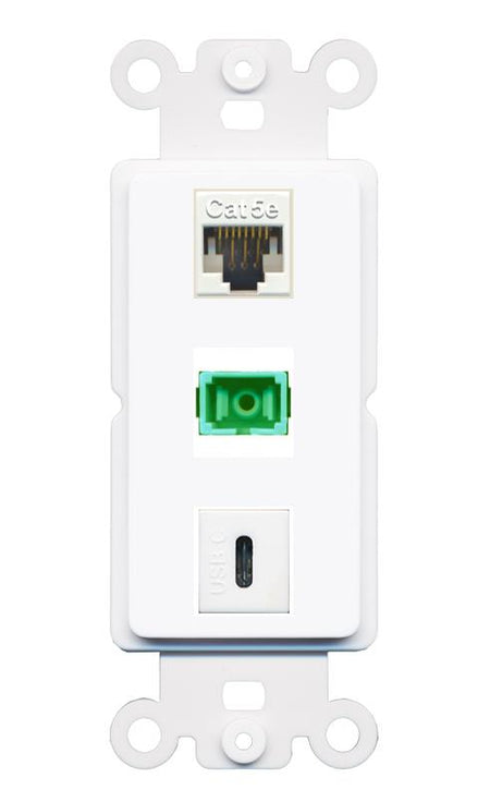 CAT5E SC-APC-SX USBC Wall Plate [White]