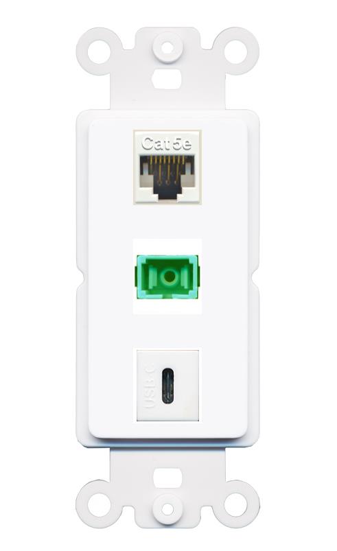 CAT5E SC-APC-SX USBC Wall Plate [White]
