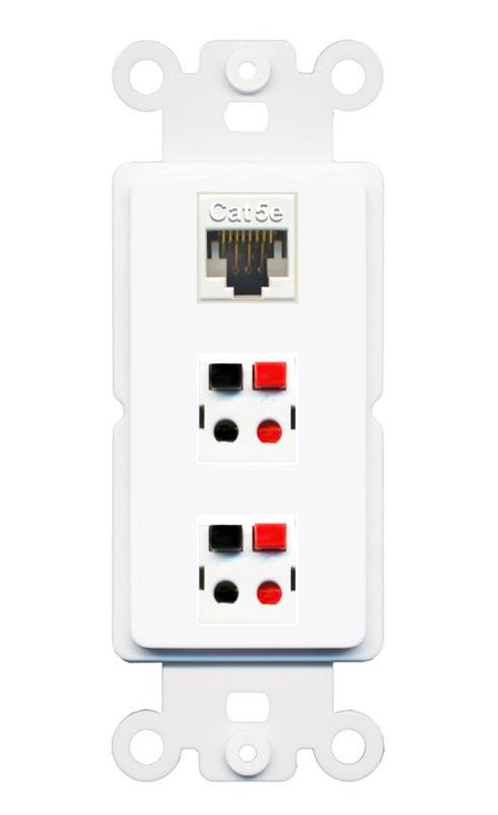CAT5E 2 SPEAKER Wall Plate [White]