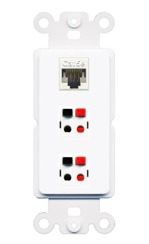 CAT5E 2 SPEAKER Wall Plate [White]