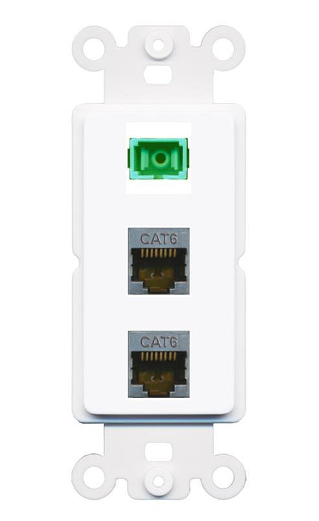 2 CAT6-SHIELDED SC-APC-SX Wall Plate [White]