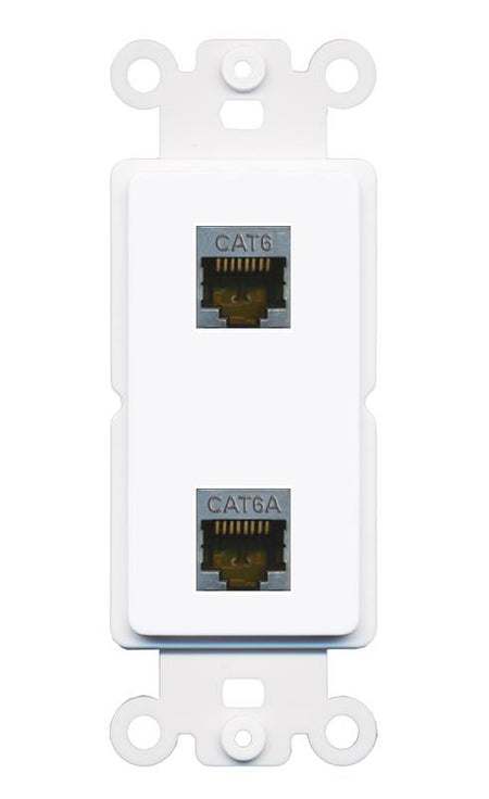 CAT6-SHIELDED CAT6A Rocker Insert Module Wall Plate [White]