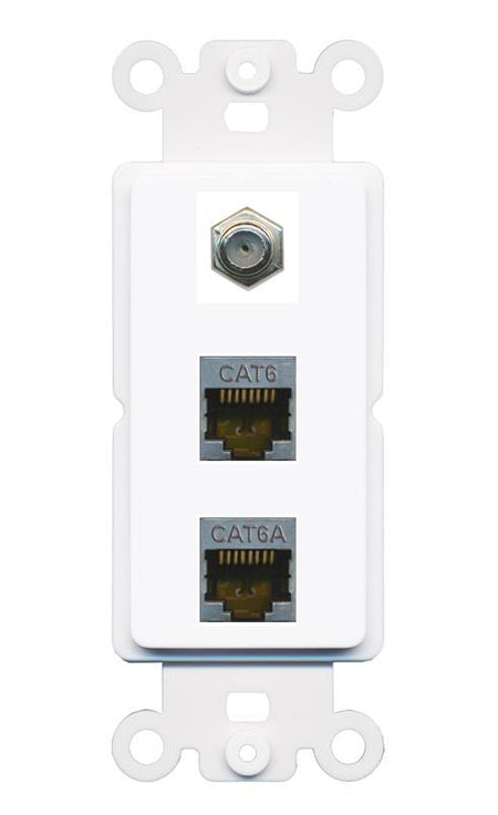 CAT6-SHIELDED CAT6A COAX Wall Plate [White]